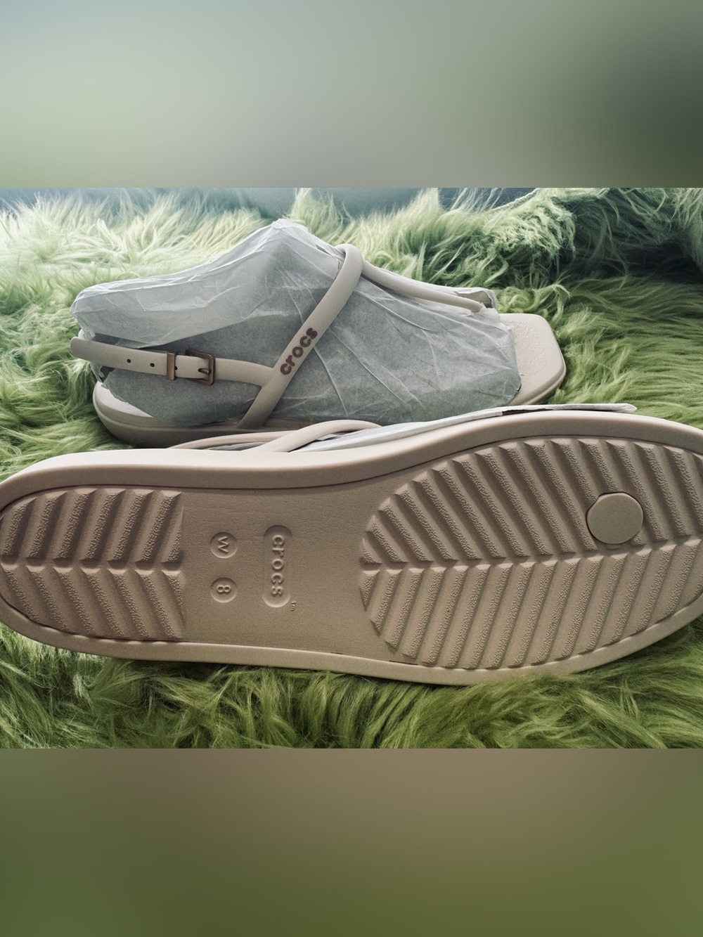 Crocs Women’s Tulum Strappy Sandals – Size W8 – Beige/Tan – New